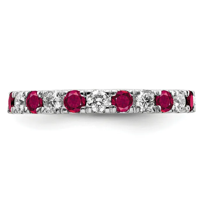 Rings Goldia 14k White Gold 38 Ct Lab Grown Diamond VSSI G and Lab Created Ruby Eternity Band Ring