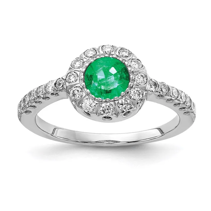 Rings Goldia 14k White Gold 5mm Emerald A Real Diamond ring