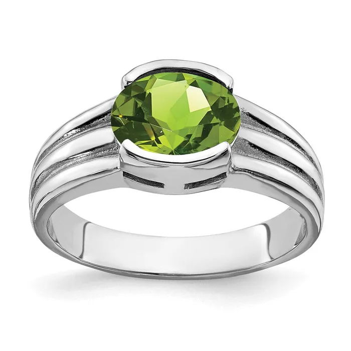 Rings Goldia 14k White Gold 8x6mm Oval Peridot ring