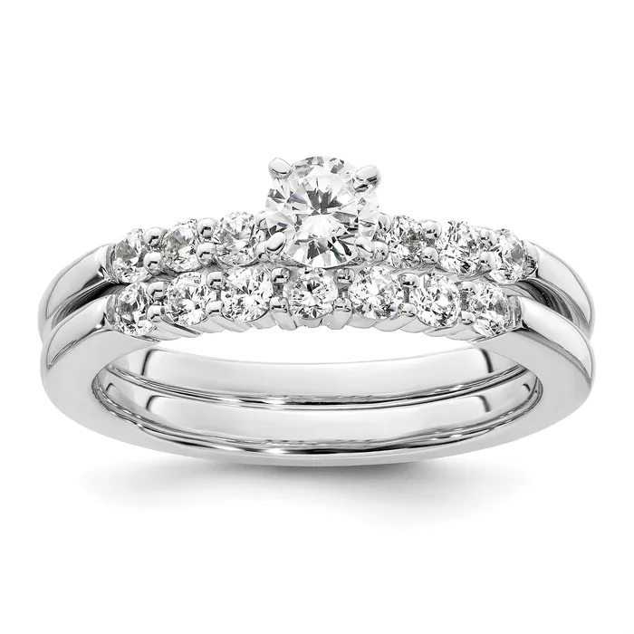 Rings Goldia 14K White Gold Lab Grown Diamond VSSI G Peg Semimount Engagement Ring