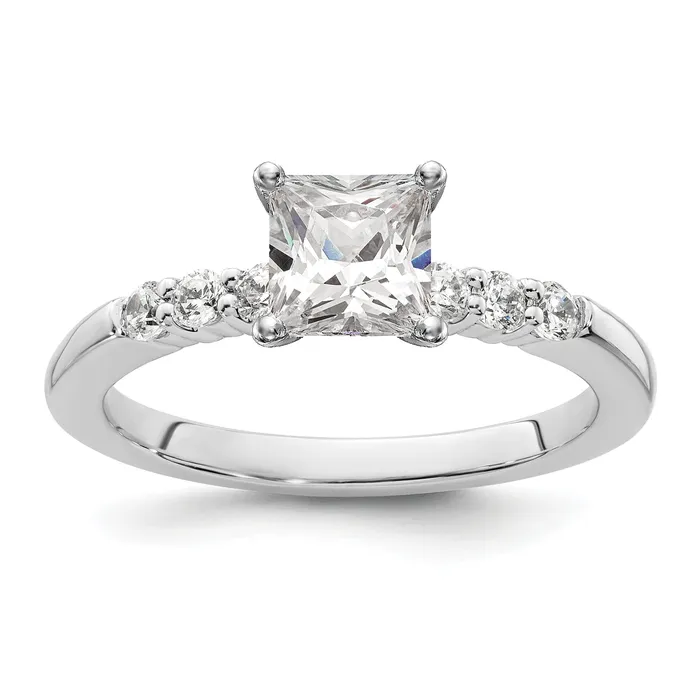 Rings Goldia 14K White Gold Lab Grown Diamond VSSI G Peg Semimount Engagement Ring