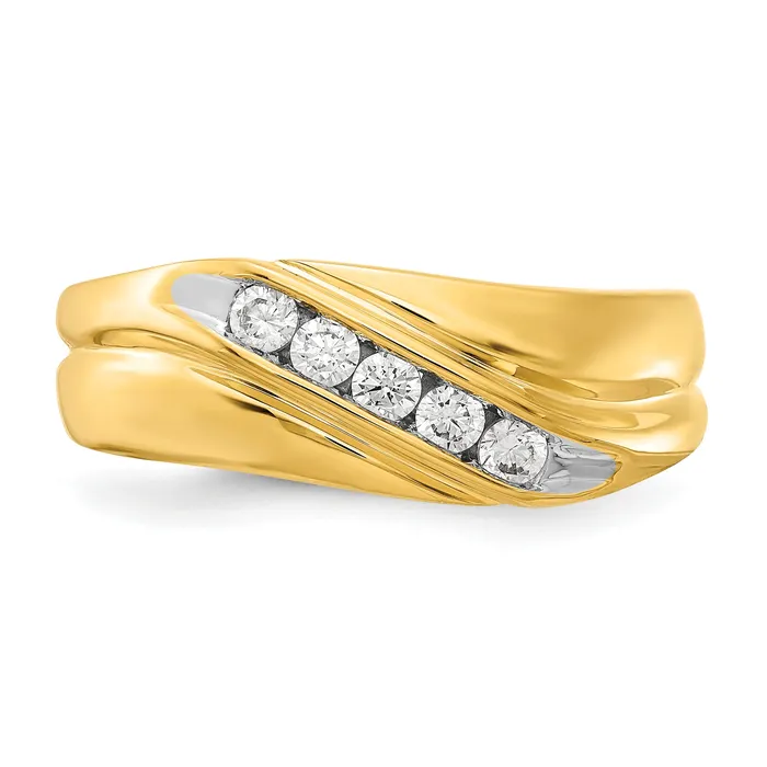 Rings Goldia 14k Yellow Gold 13 Ct Lab Grown Diamond VSSI G Five Stone Mens Ring