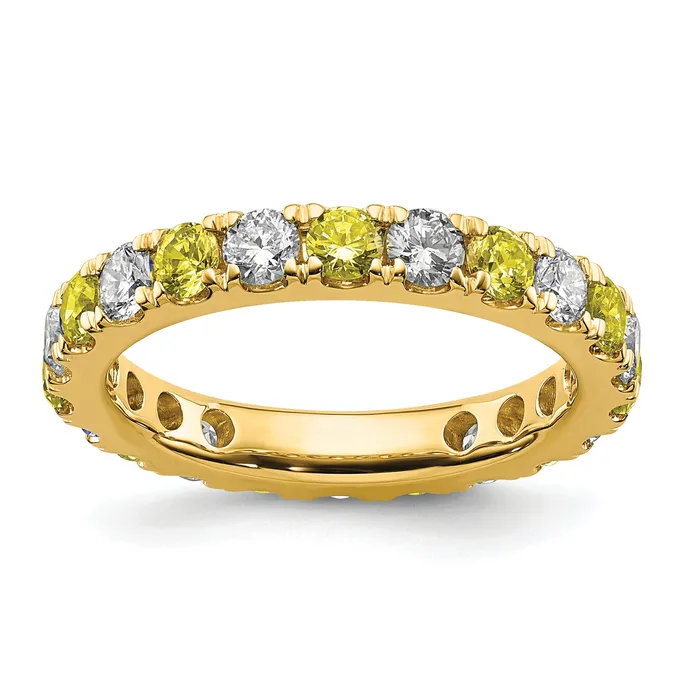 Rings Goldia 14k Yellow Gold 1 Ct Lab Grown Diamond VSSI G and Lab Created Sapphire Eternity Band Ring Rings Goldia 14k Yellow Gold 1 Ct Lab Grown Diamond VSSI G and Lab Created Sapphire Eternity Band Ring