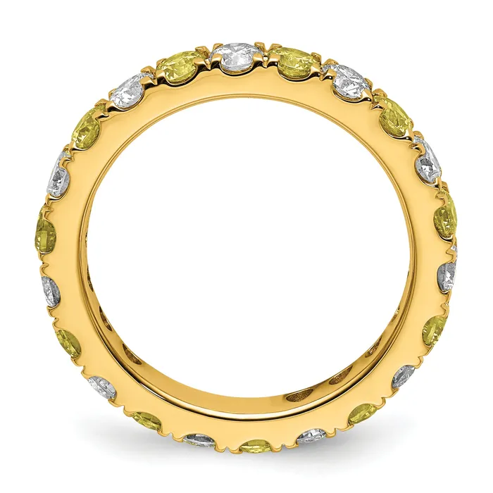 Rings Goldia 14k Yellow Gold 1 Ct Lab Grown Diamond VSSI G and Lab Created Sapphire Eternity Band Ring