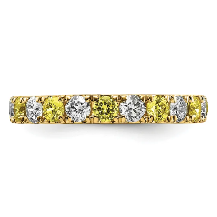 Rings Goldia 14k Yellow Gold 1 Ct Lab Grown Diamond VSSI G and Lab Created Sapphire Eternity Band Ring
