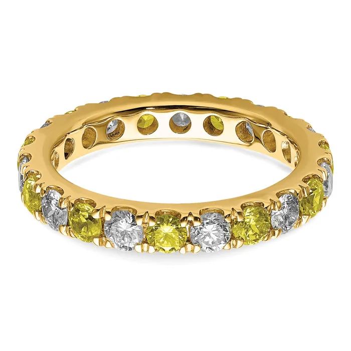 Rings Goldia 14k Yellow Gold 1 Ct Lab Grown Diamond VSSI G and Lab Created Sapphire Eternity Band Ring