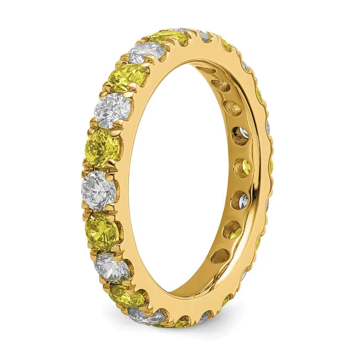Rings Goldia 14k Yellow Gold 1 Ct Lab Grown Diamond VSSI G and Lab Created Sapphire Eternity Band Ring