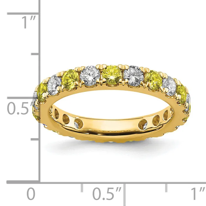Rings Goldia 14k Yellow Gold 1 Ct Lab Grown Diamond VSSI G and Lab Created Sapphire Eternity Band Ring