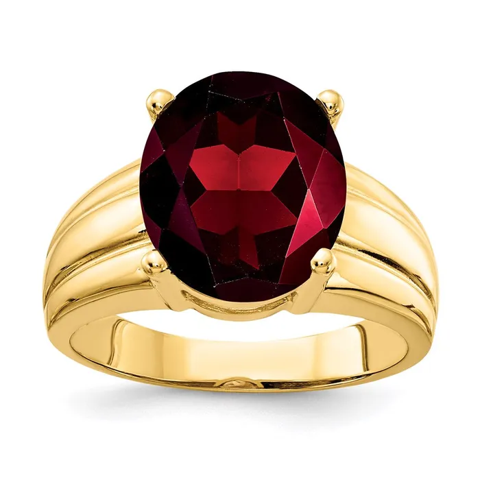 Rings Goldia 14K Yellow Gold 12x10mm Oval Garnet ring