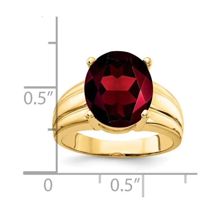 Rings Goldia 14K Yellow Gold 12x10mm Oval Garnet ring
