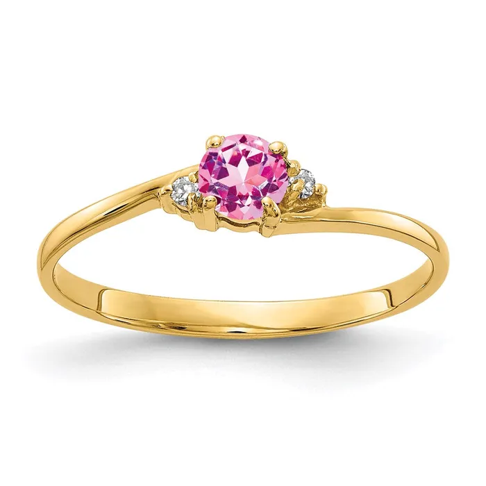 Rings Goldia 14K Yellow Gold 4mm Pink Sapphire A Real Diamond ring