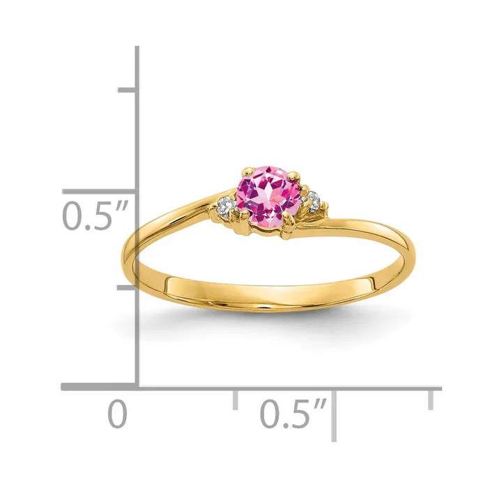 Rings Goldia 14K Yellow Gold 4mm Pink Sapphire A Real Diamond ring