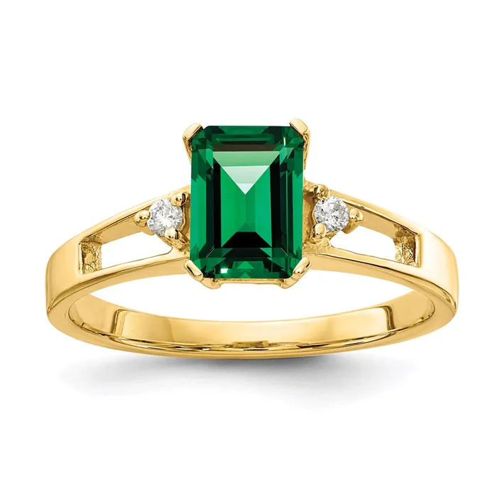 Rings Goldia 14K Yellow Gold 7x5mm Emerald Cut Mount St Helens A Real Diamond ring Rings Goldia 14K Yellow Gold 7x5mm Emerald Cut Mount St Helens A Real Diamond ring