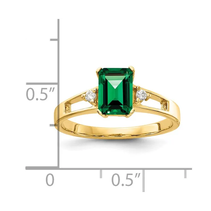 Rings Goldia 14K Yellow Gold 7x5mm Emerald Cut Mount St Helens A Real Diamond ring