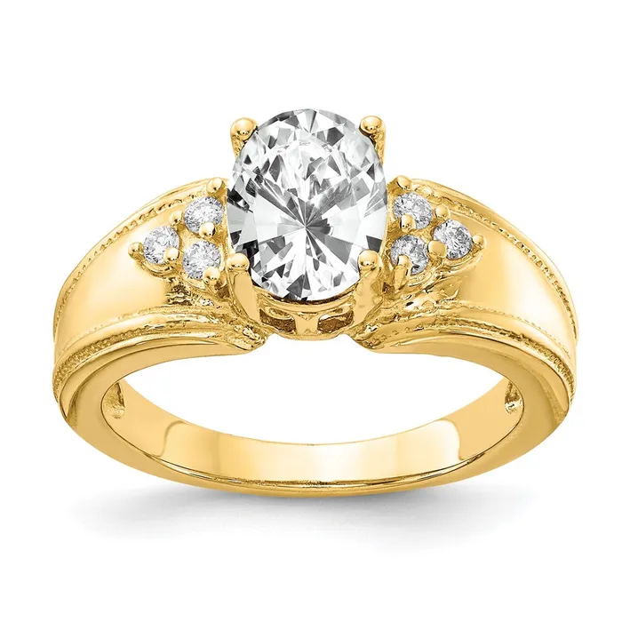 Rings Goldia 14k Yellow Gold 8x6mm Oval Cubic Zirconia AAA Diamond Ring