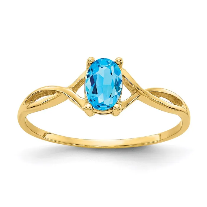 Rings Goldia 14K Yellow Gold Blue Topaz Birthstone Ring