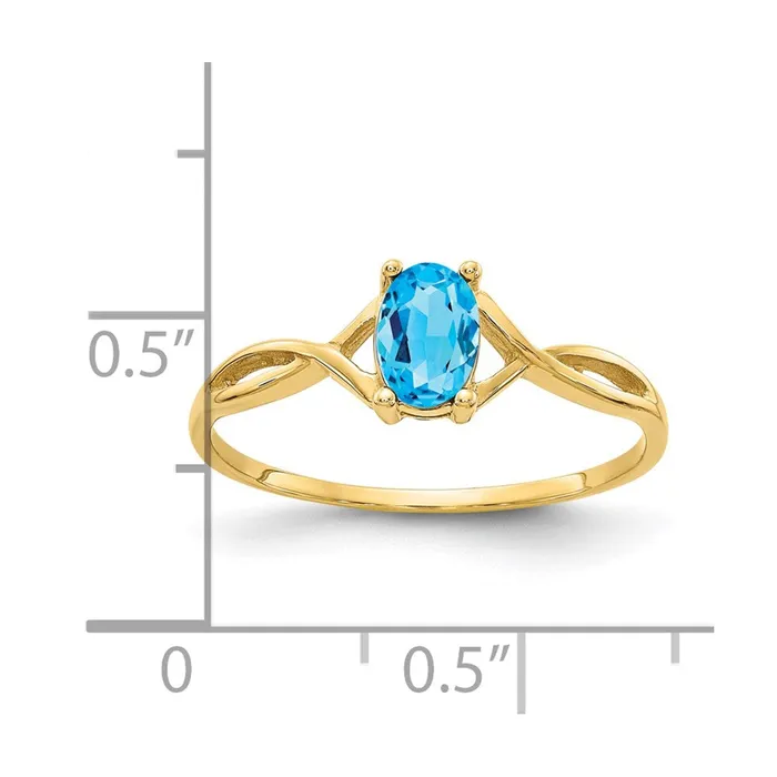 Rings Goldia 14K Yellow Gold Blue Topaz Birthstone Ring