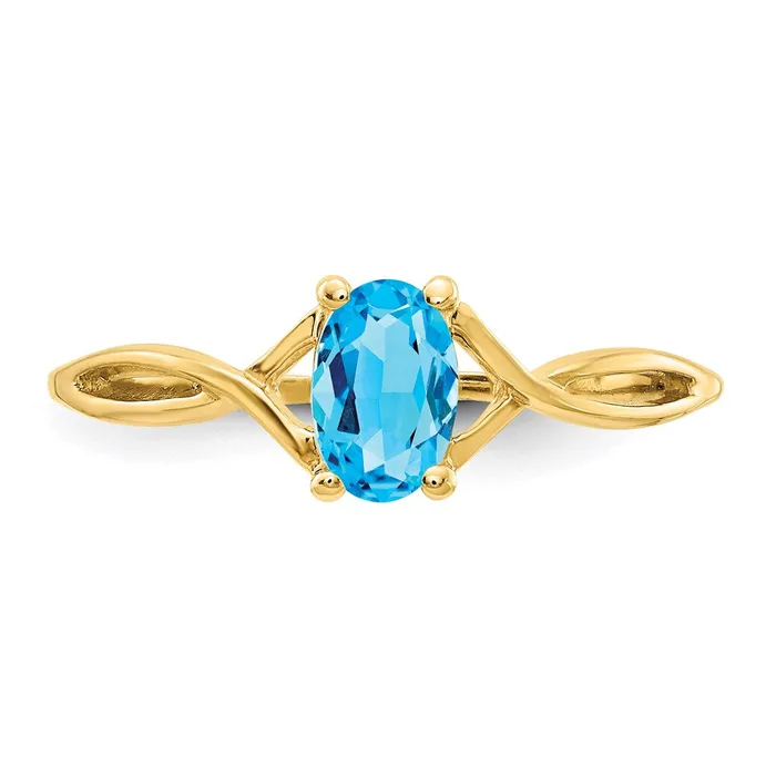 Rings Goldia 14K Yellow Gold Blue Topaz Birthstone Ring