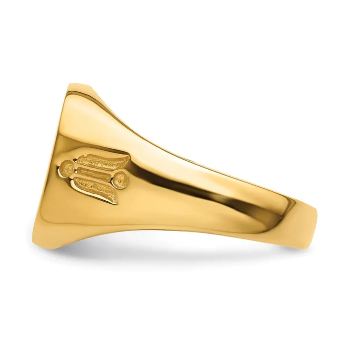Rings Goldia 14k Yellow Gold Mens Polished and Grooved No Enamel Masonic Ring