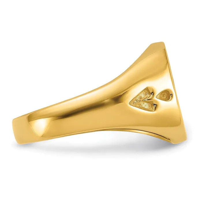 Rings Goldia 14k Yellow Gold Mens Polished and Grooved No Enamel Masonic Ring