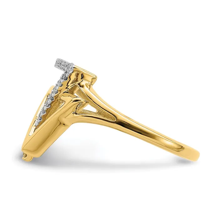 Rings Goldia 14K Yellow Gold Polished Double Triangle Real Diamond Ring
