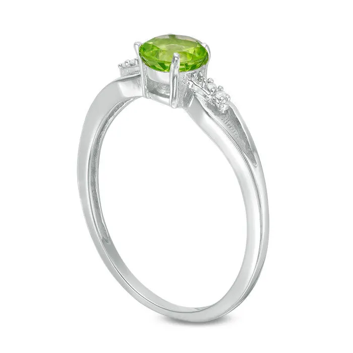 Rings Goldia 50mm Peridot and Natural Diamond Accent Split Shank Ring in Sterling Silver Rings Goldia 50mm Peridot and Natural Diamond Accent Split Shank Ring in Sterling Silver