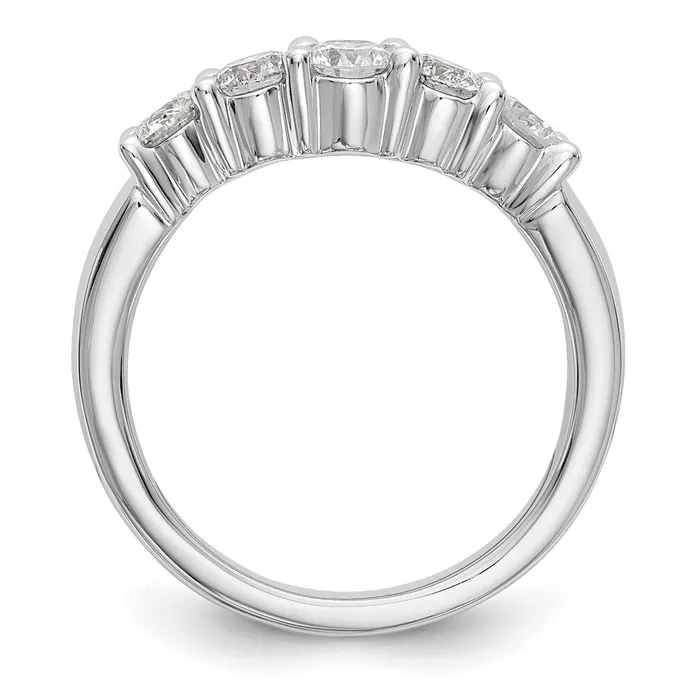 Rings goldiaca 14K White Gold 5Stone Real Diamond Band