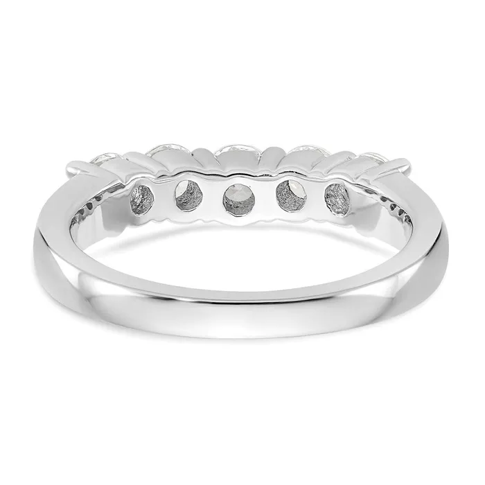 Rings goldiaca 14K White Gold 5Stone Real Diamond Band