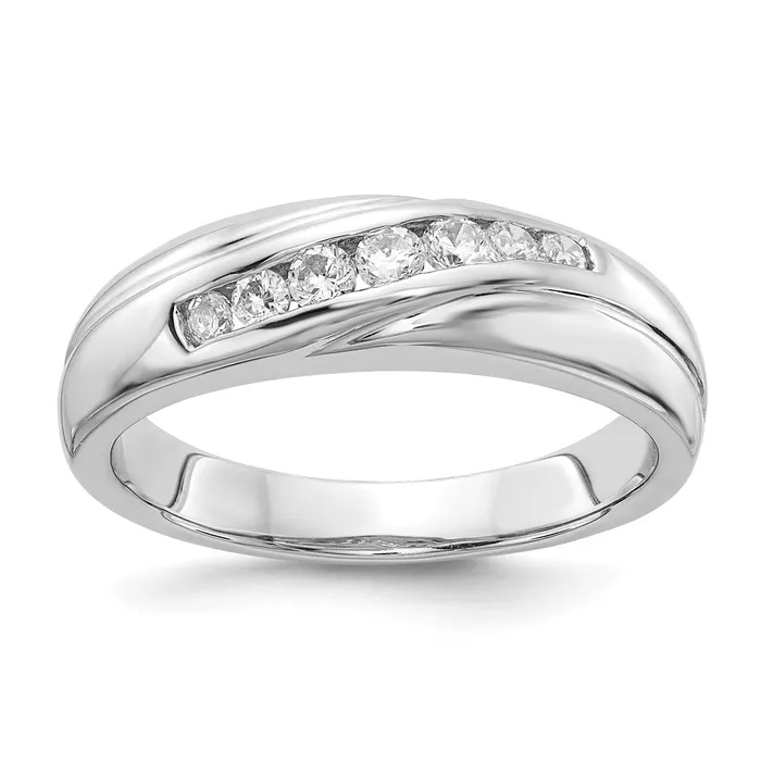 Rings Goldiacom 14k White Gold 7stone Real Diamond Mens Ring