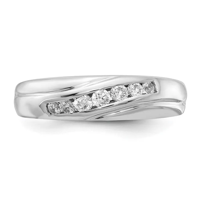 Rings Goldiacom 14k White Gold 7stone Real Diamond Mens Ring