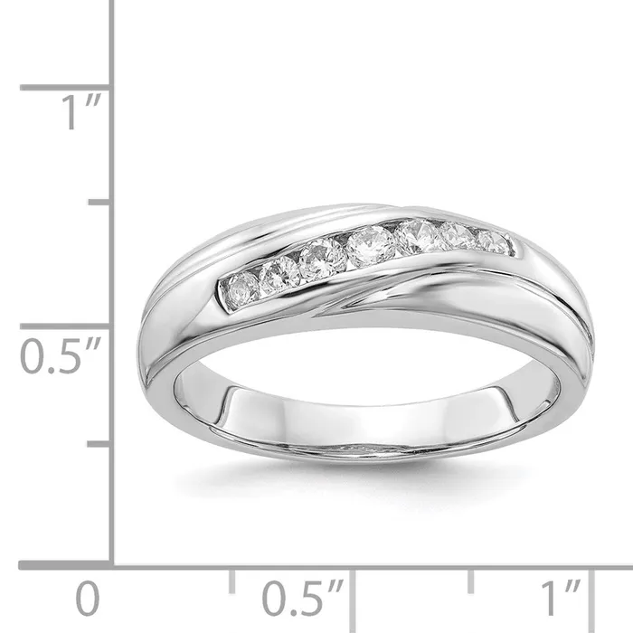 Rings Goldiacom 14k White Gold 7stone Real Diamond Mens Ring