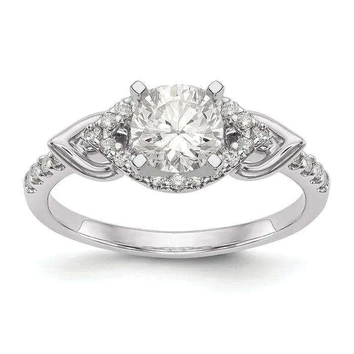 Rings Goldiacom 14K White Gold Diamond Peg Set Engagement Ring