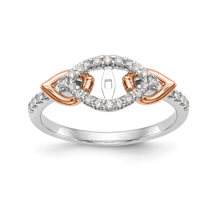 Rings Goldiacom 14K White Gold Diamond Peg Set Engagement Ring