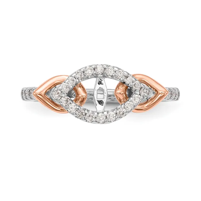 Rings Goldiacom 14K White Gold Diamond Peg Set Engagement Ring