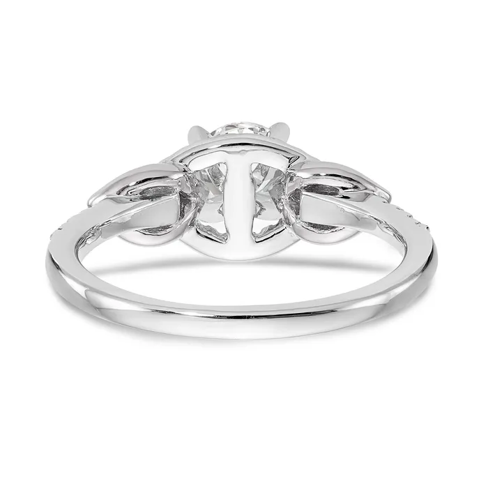 Rings Goldiacom 14K White Gold Diamond Peg Set Engagement Ring