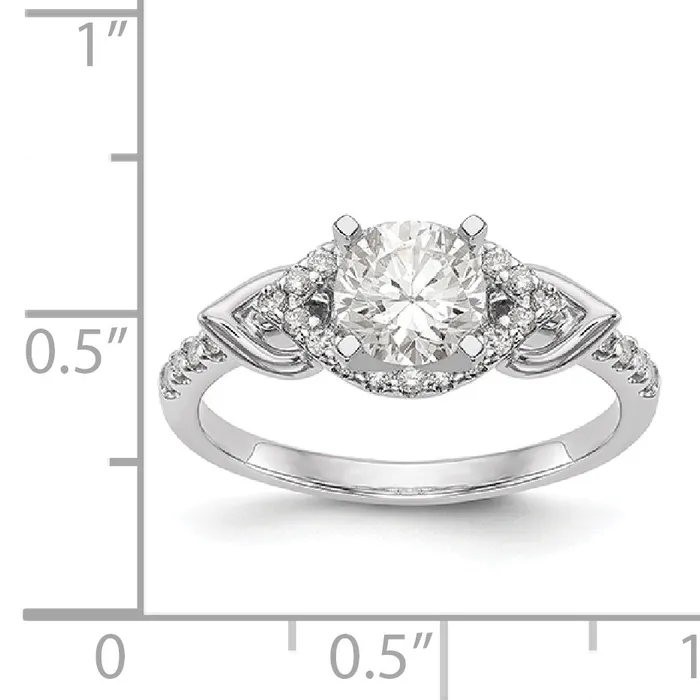 Rings Goldiacom 14K White Gold Diamond Peg Set Engagement Ring