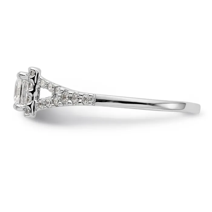 Rings Goldiacom 14K White Gold Diamond Princess CZ Square Halo Engagement Ring