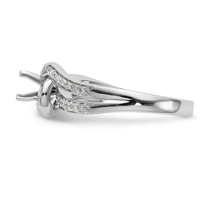 Rings Goldiacom 14k White Gold Peg Set Simulated Diamond By Pass Engagement Ring