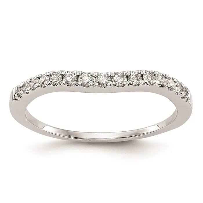Rings Goldiacom 14K White Gold Real Diamond Wedding Band