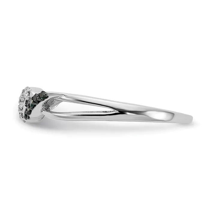 Rings Goldiacom 14k White Gold w Blue and White Real Diamond Twist Ring