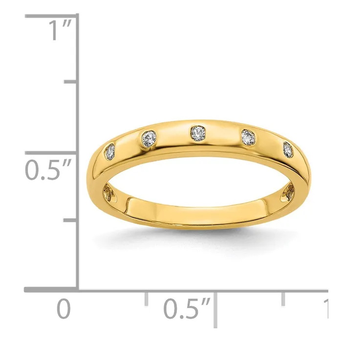 Rings Goldiacom 14K Yellow Gold 5stone Real Diamond Ring