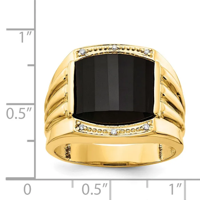 Rings Goldiacom 14K Yellow Gold VS Real Diamond Mens Ring