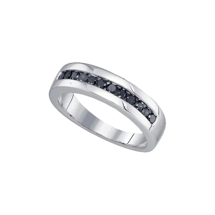 Rings Goldiacom Solid 925 Sterling Silver Mens Round Black Diamond Wedding Band Ring 12 Ct Rings Goldiacom Solid 925 Sterling Silver Mens Round Black Diamond Wedding Band Ring 12 Ct