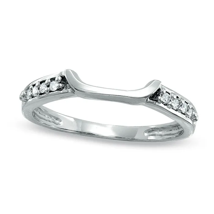 Rings Goldia Previously Owned Ladies Natural Diamond Accent Wedding Band in Solid 14K White Gold Rings Goldia Previously Owned Ladies Natural Diamond Accent Wedding Band in Solid 14K White Gold