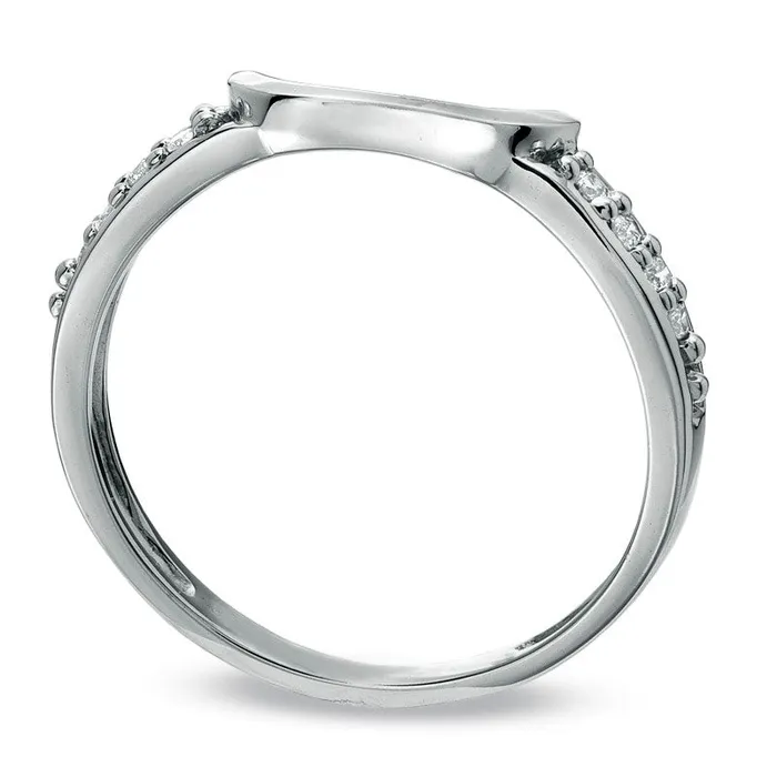 Rings Goldia Previously Owned Ladies Natural Diamond Accent Wedding Band in Solid 14K White Gold Rings Goldia Previously Owned Ladies Natural Diamond Accent Wedding Band in Solid 14K White Gold