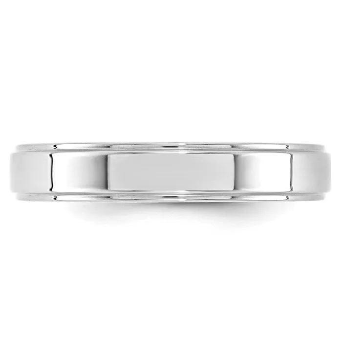 Rings Goldia Solid 10K White Gold 4mm Flat with Step Edge MensWomens Wedding Band Ring Size 45 Rings Goldia Solid 10K White Gold 4mm Flat with Step Edge MensWomens Wedding Band Ring Size 45