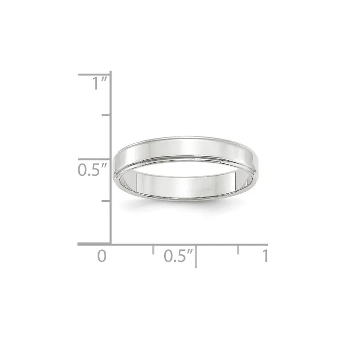Rings Goldia Solid 10K White Gold 4mm Flat with Step Edge MensWomens Wedding Band Ring Size 45 Rings Goldia Solid 10K White Gold 4mm Flat with Step Edge MensWomens Wedding Band Ring Size 45