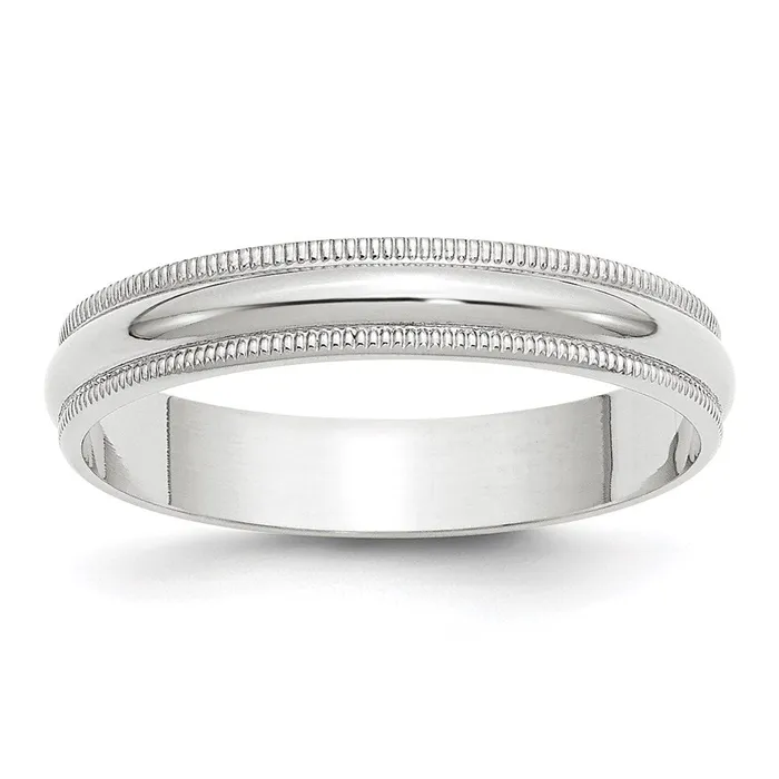 Rings Goldia Solid 10K White Gold 4mm Light Weight Milgrain Half Round MensWomens Wedding Band Ring Size 115 Rings Goldia Solid 10K White Gold 4mm Light Weight Milgrain Half Round MensWomens Wedding Band Ring Size 115