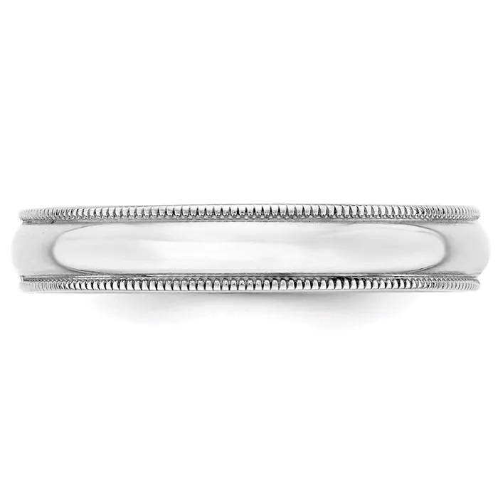 Rings Goldia Solid 10K White Gold 4mm Light Weight Milgrain Half Round MensWomens Wedding Band Ring Size 115 Rings Goldia Solid 10K White Gold 4mm Light Weight Milgrain Half Round MensWomens Wedding Band Ring Size 115