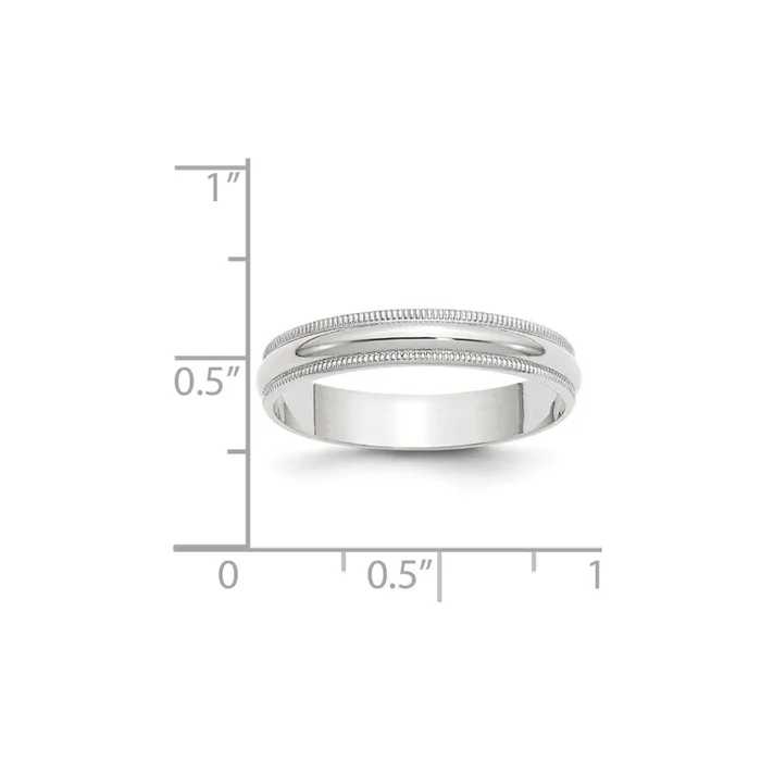 Rings Goldia Solid 10K White Gold 4mm Light Weight Milgrain Half Round MensWomens Wedding Band Ring Size 115 Rings Goldia Solid 10K White Gold 4mm Light Weight Milgrain Half Round MensWomens Wedding Band Ring Size 115